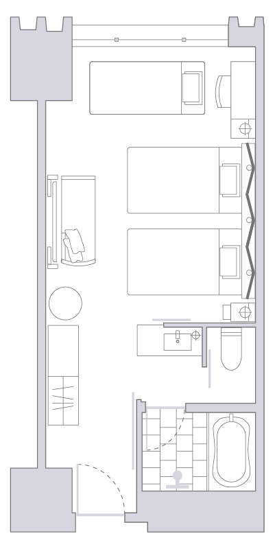 ツインエクストラルーム間取り図